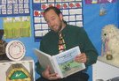 teacher with book